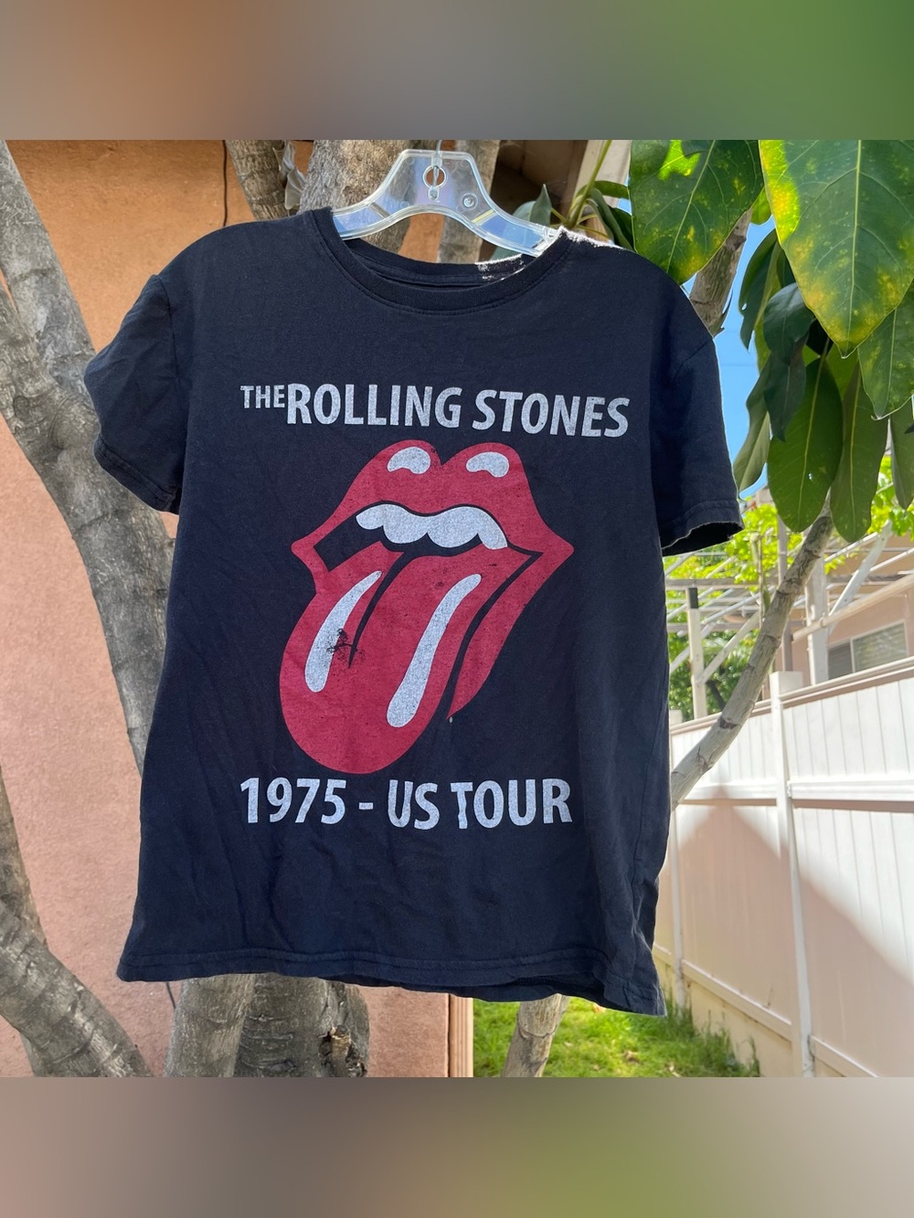 The Rolling Stones Reprint North American 1975 Tour Graphic Band Tee.